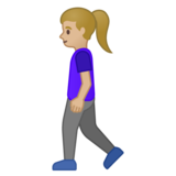 Woman Walking: Medium-Light Skin Tone on Google Noto Color Emoji Android 10.0