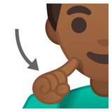 Deaf Man: Medium-Dark Skin Tone on Google Noto Color Emoji Android 10.0 March 2020 Feature Drop