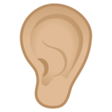 Ear: Medium-Light Skin Tone on Google Noto Color Emoji Android 10.0 March 2020 Feature Drop