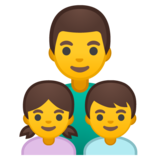 Family: Man, Girl, Boy on Google Noto Color Emoji Android 10.0 March 2020 Feature Drop