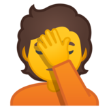 Person Facepalming on Google Noto Color Emoji Android 10.0 March 2020 Feature Drop