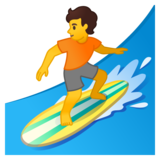 Person Surfing on Google Noto Color Emoji Android 10.0 March 2020 Feature Drop