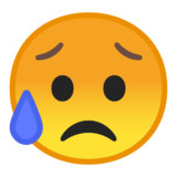 Sad but Relieved Face on Google Noto Color Emoji Android 10.0 March 2020 Feature Drop