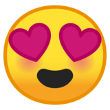 Smiling Face with Heart-Eyes on Google Noto Color Emoji Android 10.0 March 2020 Feature Drop