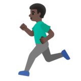 Man Running: Dark Skin Tone on Google Noto Color Emoji Android 11.0