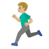 Man Running: Medium-Light Skin Tone on Google Noto Color Emoji Android 11.0