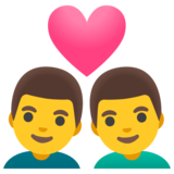 Couple with Heart: Man, Man on Google Noto Color Emoji Android 11.0 December 2020 Feature Drop