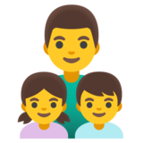 Family: Man, Girl, Boy on Google Noto Color Emoji Android 11.0 December 2020 Feature Drop