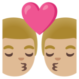 Kiss: Man, Man, Medium-Light Skin Tone on Google Noto Color Emoji Android 11.0 December 2020 Feature Drop