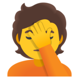 Person Facepalming on Google Noto Color Emoji Android 11.0 December 2020 Feature Drop
