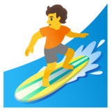Person Surfing on Google Noto Color Emoji Android 11.0 December 2020 Feature Drop