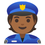 Police Officer: Medium-Dark Skin Tone on Google Noto Color Emoji Android 11.0 December 2020 Feature Drop