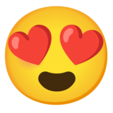Smiling Face with Heart-Eyes on Google Noto Color Emoji Android 11.0 December 2020 Feature Drop