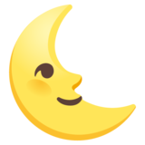 Last Quarter Moon Face on Google Noto Color Emoji Android 12.0