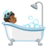 Person Taking Bath: Medium-Dark Skin Tone on Google Noto Color Emoji Android 12.0