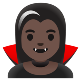 Woman Vampire: Dark Skin Tone on Google Noto Color Emoji Android 12.0