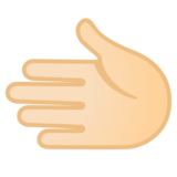 Leftwards Hand: Light Skin Tone on Google Noto Color Emoji Android 12L