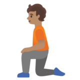 Person Kneeling: Medium Skin Tone on Google Noto Color Emoji Android 12L