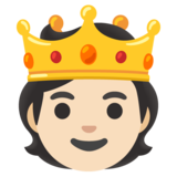Person with Crown: Light Skin Tone on Google Noto Color Emoji Android 12L
