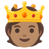 Person with Crown: Medium Skin Tone on Google Noto Color Emoji Android 12L