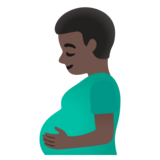 Pregnant Man: Dark Skin Tone on Google Noto Color Emoji Android 12L