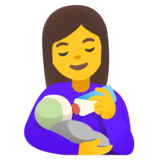 Woman Feeding Baby on Google Noto Color Emoji Android 12L