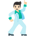 Man Dancing: Light Skin Tone on Google Noto Color Emoji 15.0