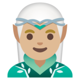 Man Elf: Medium-Light Skin Tone on Google Noto Color Emoji 15.0