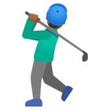Man Golfing: Medium-Dark Skin Tone on Google Noto Color Emoji 15.0