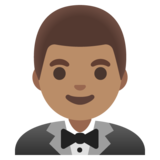 Man in Tuxedo: Medium Skin Tone on Google Noto Color Emoji 15.0