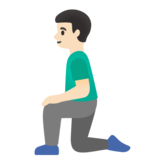 Man Kneeling: Light Skin Tone on Google Noto Color Emoji 15.0