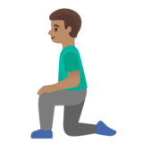 Man Kneeling: Medium Skin Tone on Google Noto Color Emoji 15.0