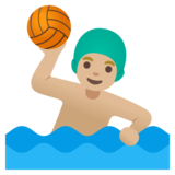 Man Playing Water Polo: Medium-Light Skin Tone on Google Noto Color Emoji 15.0