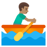 Man Rowing Boat: Medium Skin Tone on Google Noto Color Emoji 15.0