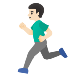 Man Running: Light Skin Tone on Google Noto Color Emoji 15.0