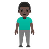 Man Standing: Dark Skin Tone on Google Noto Color Emoji 15.0