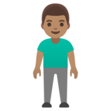 Man Standing: Medium Skin Tone on Google Noto Color Emoji 15.0