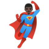 Man Superhero: Dark Skin Tone on Google Noto Color Emoji 15.0