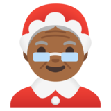 Mrs. Claus: Medium-Dark Skin Tone on Google Noto Color Emoji 15.0