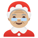 Mrs. Claus: Medium-Light Skin Tone on Google Noto Color Emoji 15.0