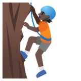 Person Climbing: Dark Skin Tone on Google Noto Color Emoji 15.0