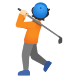 Person Golfing: Light Skin Tone on Google Noto Color Emoji 15.0