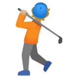 Person Golfing: Medium-Light Skin Tone on Google Noto Color Emoji 15.0