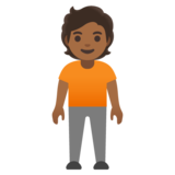 Person Standing: Medium-Dark Skin Tone on Google Noto Color Emoji 15.0