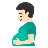 Pregnant Man: Light Skin Tone on Google Noto Color Emoji 15.0