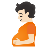 Pregnant Person: Light Skin Tone on Google Noto Color Emoji 15.0