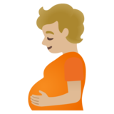 Pregnant Person: Medium-Light Skin Tone on Google Noto Color Emoji 15.0