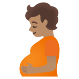 Pregnant Person: Medium Skin Tone on Google Noto Color Emoji 15.0