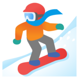 Snowboarder: Light Skin Tone on Google Noto Color Emoji 15.0