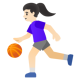 Woman Bouncing Ball: Light Skin Tone on Google Noto Color Emoji 15.0